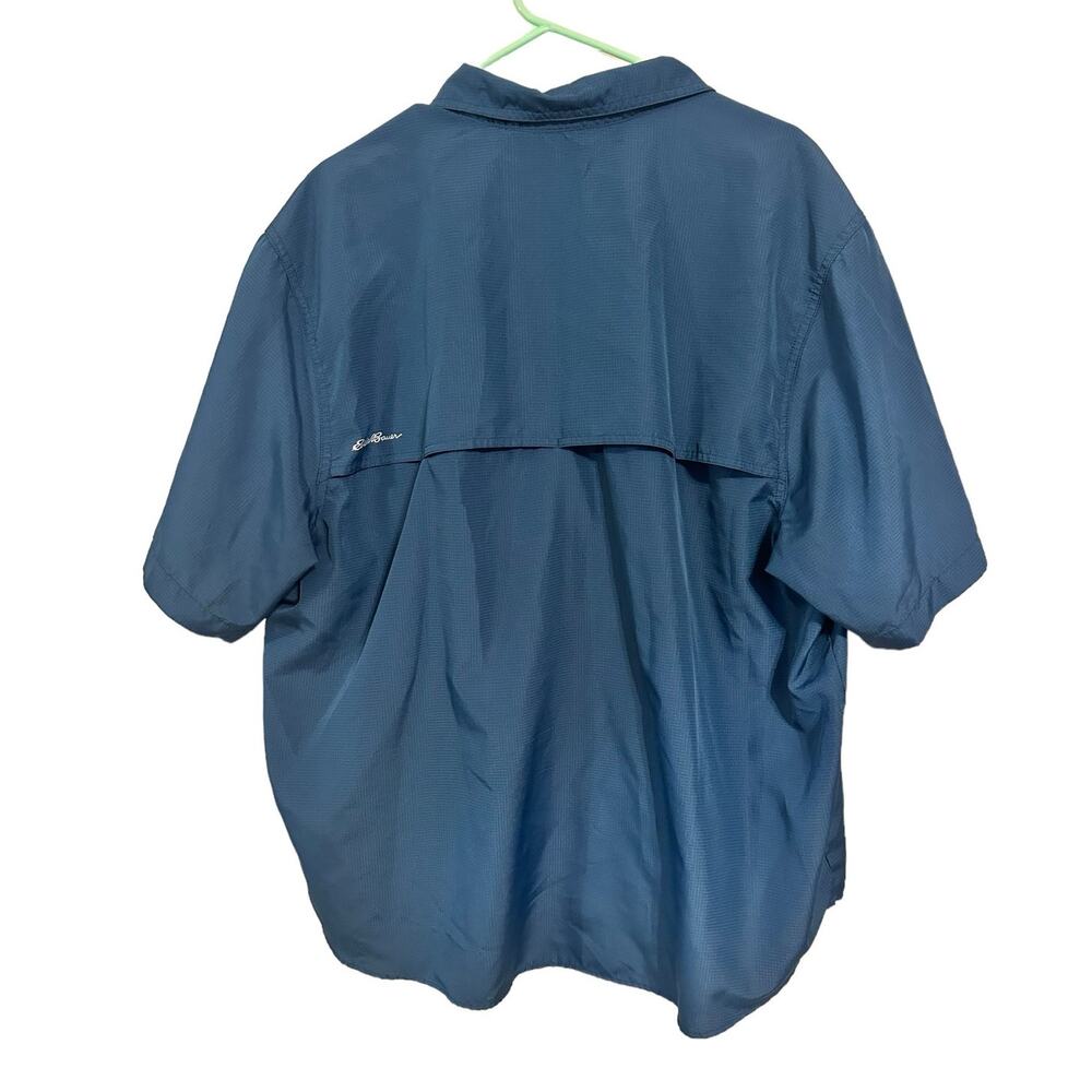 Eddie Bauer Tech Woven Vented Fishing Shirt Blue Men’s Size XXL Short Sleeve - Picture 2 of 6